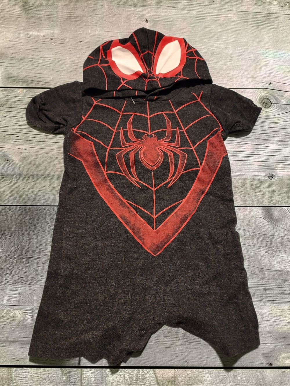 Marvel Spiderman Hooded Romper 18M Miles Morales Romber